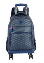Mochila de Rodinhas 360 Crinkle Azul Metalizado Notebook Up4you MC49122UP Lançamento 2026