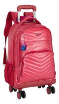 Mochila de Rodinhas 360 Grande Juvenil de Costas Crinkle Vinho Metalizado Notebook Up4you Mochila de Rodinhas 360 Grande Juvenil de Costas Crinkle Vinho Metalizado Notebook Up4you