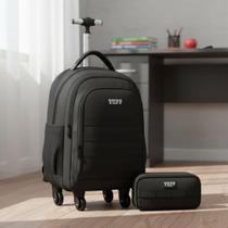 Mochila De Rodinhas 360 Tamanho Grande Com Estojo Duplo Escolar Juvenil Masculino, Preta, Com Rodas Giratórias Mochila De Rodinhas 360 Tamanho Grande Com Estojo Duplo Escolar Juvenil Masculino, Preta, Com Rodas Giratórias