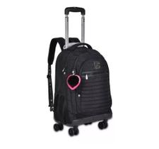 Mochila de Rodinhas 360G REBECCA BONBON grandecom haste cor Preta.