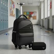 Mochila De Rodinhas 360o Giratório E Estojo Duplo Juvenil Masculino