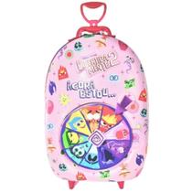 Mochila De Rodinhas 3D Maxtoy Divertidamente Roleta Rosa