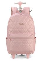 Mochila de Rodinhas Barbie Rosa Coração - Luxcel