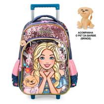 Mochila De Rodinhas Barbie Veteriária + Pet ul - Luxcel Mochila De Rodinhas Barbie Veteriária + Pet ul - Luxcel