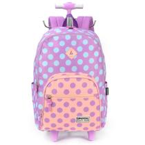 Mochila De Rodinhas Bolinha Roxa Up4You - Luxcel