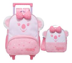 Mochila de Rodinhas C/alças E Lancheira Lilica Little