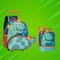 Mochila De Rodinhas C/ Lancheira Térmica Dino Dinossauro - Pets Infantil Super Reforçada - Clio Mochila De Rodinhas C/ Lancheira Térmica Dino Dinossauro - Pets Infantil Super Reforçada - Clio