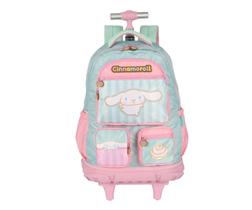 Mochila De Rodinhas Carrinho Hello Kitty Melody Cinnamoroll Cor Verde MC49694SR LUXCEL