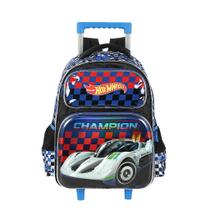 Mochila de Rodinhas Com Alça Luxcel Hot Wheels Champion Azul