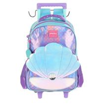 Mochila de Rodinhas Com Alça Luxcel Up4You Concha Violeta