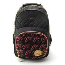 Mochila de Rodinhas com alça Moranguinho Preto - Luxcel