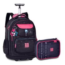 Mochila de Rodinhas Com Estojo Box Kit Escolar Rebecca Bonbon