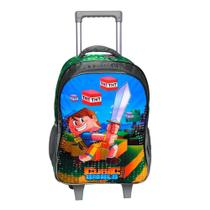 Mochila De Rodinhas Cubic World Tnt Preto E Verde - Winth