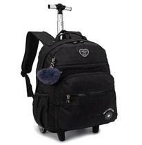 Mochila de Rodinhas e Costas Preta Kika - Nova Rio Mochila de Rodinhas e Costas Preta Kika - Nova Rio