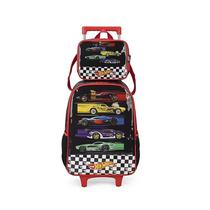 Mochila De Rodinhas E Lancheira Hot Wheels Preto Luxcel Mochila De Rodinhas E Lancheira Hot Wheels Preto Luxcel