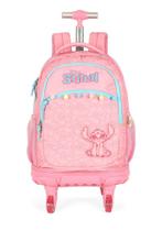 Mochila de rodinhas escolar com alça stitch mc50072sc luxcel
