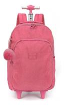 Mochila De Rodinhas Escolar Crinkle Chaveiro Pompom Up4you