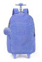 Mochila De Rodinhas Escolar Crinkle Chaveiro Pompom Up4you
