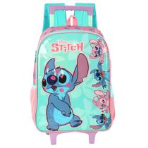Mochila De Rodinhas Escolar Infantil Fãs Disney Stitch Angel