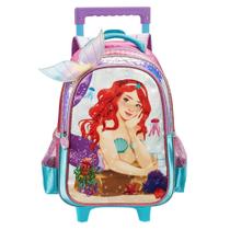 Mochila De Rodinhas Escolar Infantil Sereia Ruiva 3D