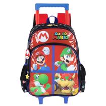 Mochila De Rodinhas Escolar Infantil Super Mario Chaveiro