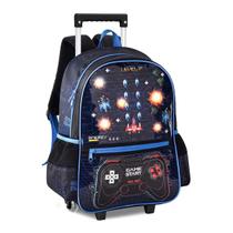 Mochila De Rodinhas Escolar Interativa Com Luzes Game Start Infantil Gamer Clio Style