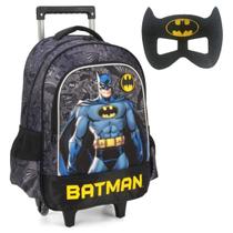 Mochila De Rodinhas Escolar Menino Batman Luxcel + Máscara