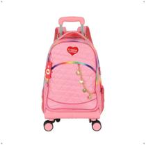 Mochila de Rodinhas Escolar Ursinhos Carinhosos Alça Costas