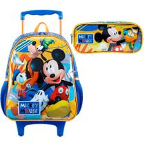 Mochila de Rodinhas + Estojo Simples Mickey X 14'' Ref. 11591 - Xeryus Mochila de Rodinhas + Estojo Simples Mickey X 14'' Ref. 11591 - Xeryus