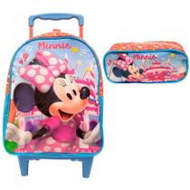 Mochila de Rodinhas + Estojo Simples Minnie X2 14'' Ref. 10551 - Xeryus Mochila de Rodinhas + Estojo Simples Minnie X2 14'' Ref. 10551 - Xeryus