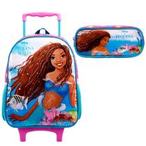 Mochila de Rodinhas + Estojo Simples Pequena Sereia Filme X 16'' Ref. 11730 - Xeryus Mochila de Rodinhas + Estojo Simples Pequena Sereia Filme X 16'' Ref. 11730 - Xeryus