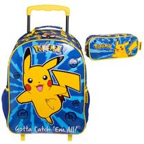 Mochila de Rodinhas + Estojo Simples Pokemon X1 A 16'' Ref. 13610 - Xeryus Mochila de Rodinhas + Estojo Simples Pokemon X1 A 16'' Ref. 13610 - Xeryus