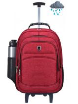 Mochila de rodinhas Faculdade Escola Trabalho Vermelha