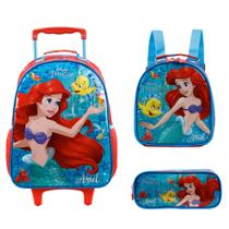 Mochila de Rodinhas G com Lancheira e Estojo Duplo Ariel 2024