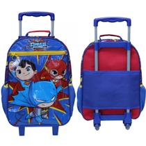 Mochila De Rodinhas G Escolar Super Friends Dc Liga Da Justiça Azul