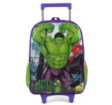 Mochila De Rodinhas Hulk Escolar Marvel Infantil Meninos