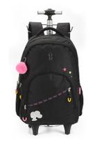 Mochila de Rodinhas Infantil Barbie Preto MC46842BB - Luxcel