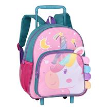 Mochila de Rodinhas Infantil Clio Unicórnio Mágico Verde