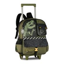 Mochila de Rodinhas Infantil Dinossauro T-Rex Escolar Menino