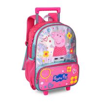 Mochila de Rodinhas Infantil Holográfica Peppa Pig