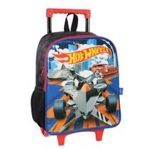 Mochila De Rodinhas Infantil Hot Wheels Preto Carros Menino