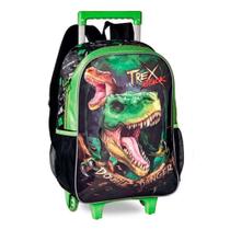 Mochila De Rodinhas Infantil T Rex Attack Verde - Clio Mochila De Rodinhas Infantil T Rex Attack Verde - Clio