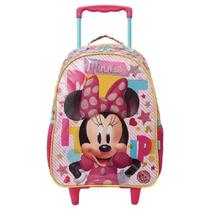 Mochila de Rodinhas Infantil Tamanho G Minnie Pink Gliter X1 Xeryus 13191