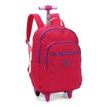 Mochila De Rodinhas Juvenil Escolar Premium Up4you Rosa