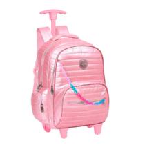 Mochila de Rodinhas Juvenil Rosa Matelassê YEPP