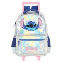 Mochila De Rodinhas Juvenil Stitch Holográfico - Luxcel