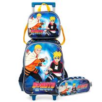 Mochila De Rodinhas + Lancheira + Estojo Boruto Uzumaki ul