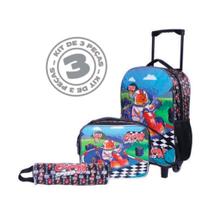 Mochila De Rodinhas + Lancheira + Estojo Cry Speed Preto Mochila De Rodinhas + Lancheira + Estojo Cry Speed Preto