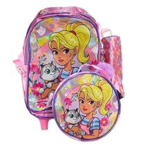 Mochila De Rodinhas + Lancheira + Estojo Debie Pet Ll E Rs Mochila De Rodinhas + Lancheira + Estojo Debie Pet Ll E Rs