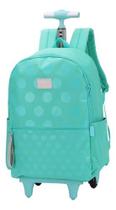 Mochila De Rodinhas Luxcel Turquesa Com Bolinhas 46x30x10 Cm Mochila De Rodinhas Luxcel Turquesa Com Bolinhas 46x30x10 Cm